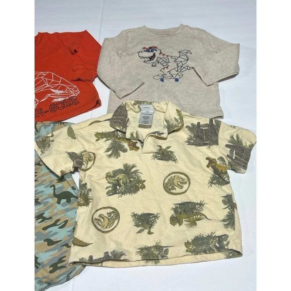 Baby Boy 18 Months Dinosaur Shirt Bundle - 6-Piece Variety Set